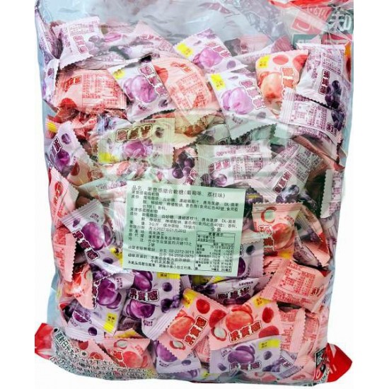 蓬萊果實感綜合軟糖(葡萄味.荔枝味)-全素