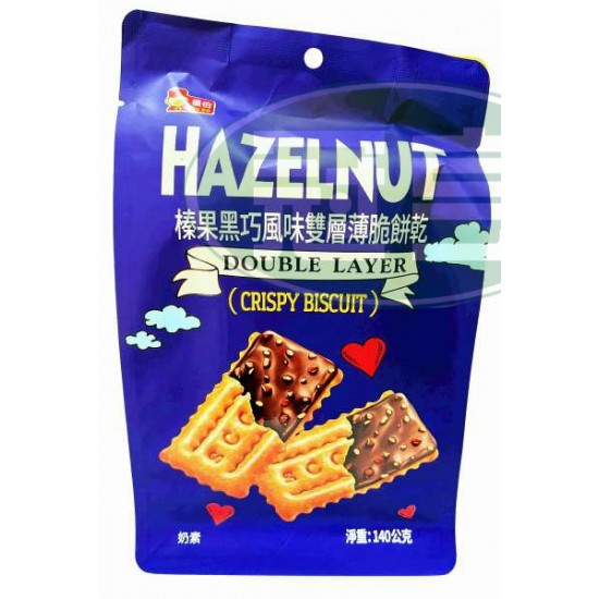 日日旺榛果黑巧風味雙層薄脆餅乾-奶素(包)